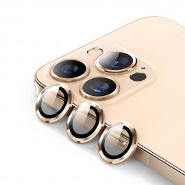 Enkay Kameraskydd iPhone 13 Pro Max Härdat Glas Guld - Techhuset.se