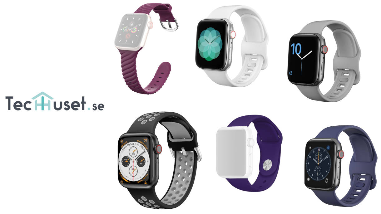 Apple Watch 45mm silikonarmband i olika färger hos techhuset.se