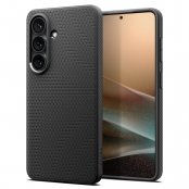 Spigen Samsung Galaxy S26 Plus Case Liquid Air Black monterat på telefon fram och bak